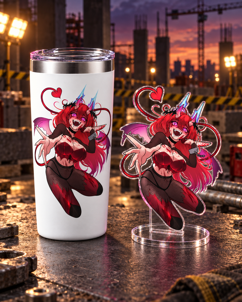 Jarrowin Desk Kit Zilvy: tumbler and acrylic standee